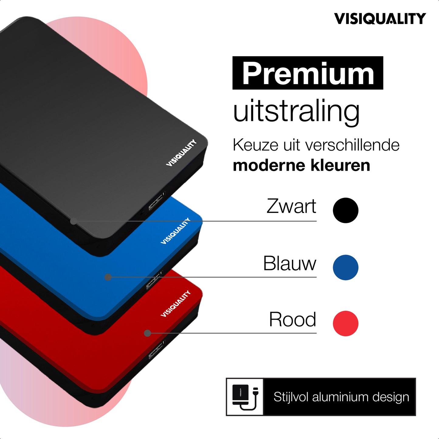 VisiQuality High-Speed Externe Harde Schijf - Classic Black 1 TB