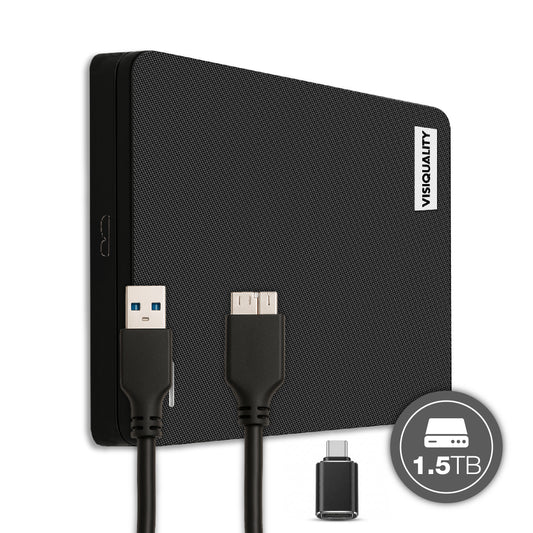 VisiQuality High-Speed Externe Harde Schijf - Classic Black 1.5 TB