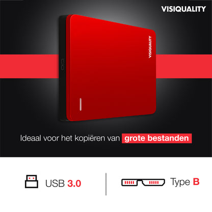 VisiQuality Harde Schijf - Bold Red 1 TB