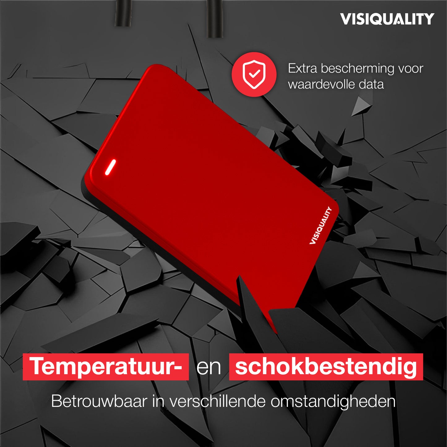 VisiQuality Harde Schijf - Bold Red 1 TB