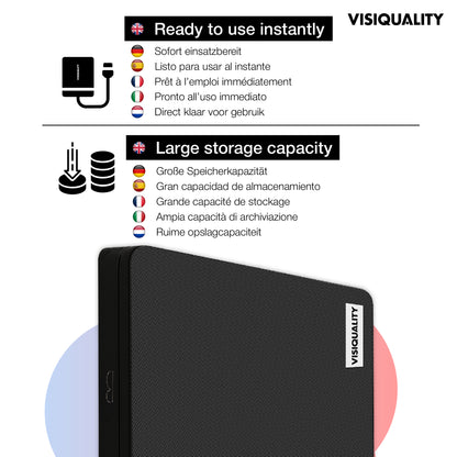 VisiQuality High-Speed Externe Harde Schijf - Classic Black 1.5 TB