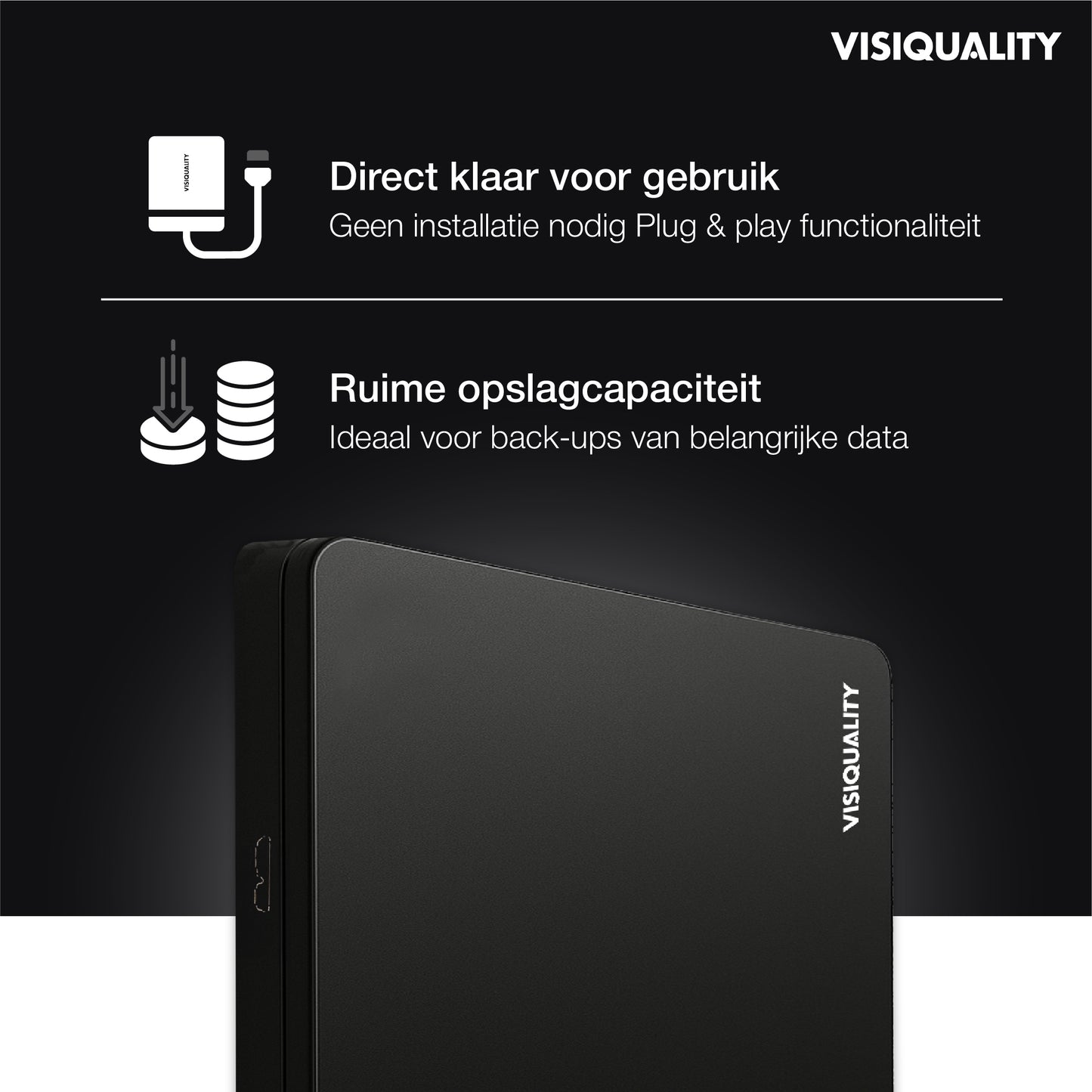 VisiQuality Harde Schijf - Classic Black 1 TB