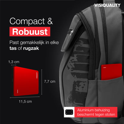 VisiQuality Harde Schijf - Bold Red 1 TB