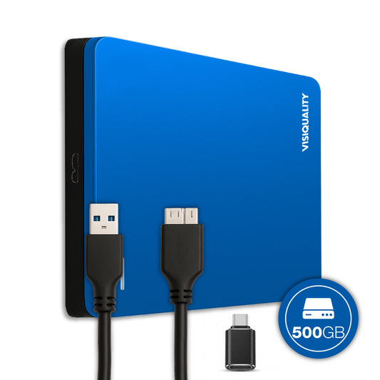 VisiQuality High-Speed Externe Harde Schijf - Modern Blue 500 GB