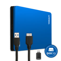 VisiQuality High-Speed Externe Harde Schijf - Modern Blue 500 GB