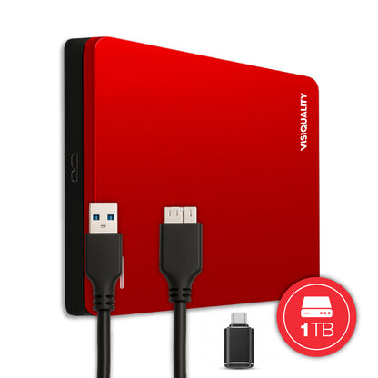 VisiQuality High-Speed Externe Harde Schijf - Bold Red 1 TB