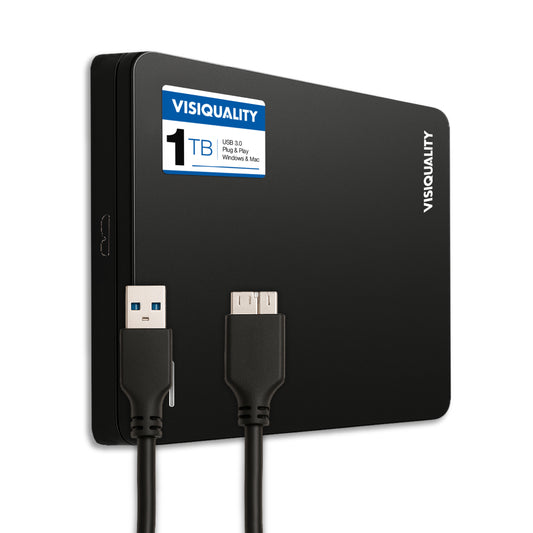 VisiQuality High-Speed ​​External Hard Drive - Classic Black 1 TB