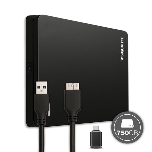 VisiQuality High-Speed Externe Harde Schijf - Classic Black 750 GB