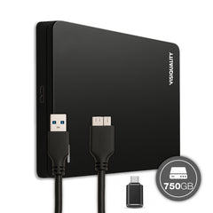 VisiQuality High-Speed Externe Harde Schijf - Classic Black 750 GB