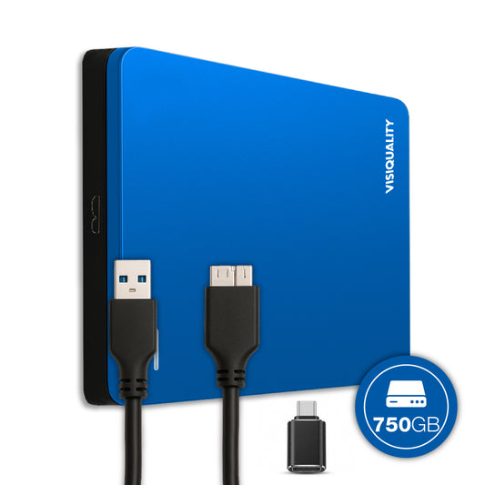 VisiQuality High-Speed Externe Harde Schijf - Modern Blue 750 GB