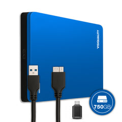 VisiQuality High-Speed Externe Harde Schijf - Modern Blue 750 GB