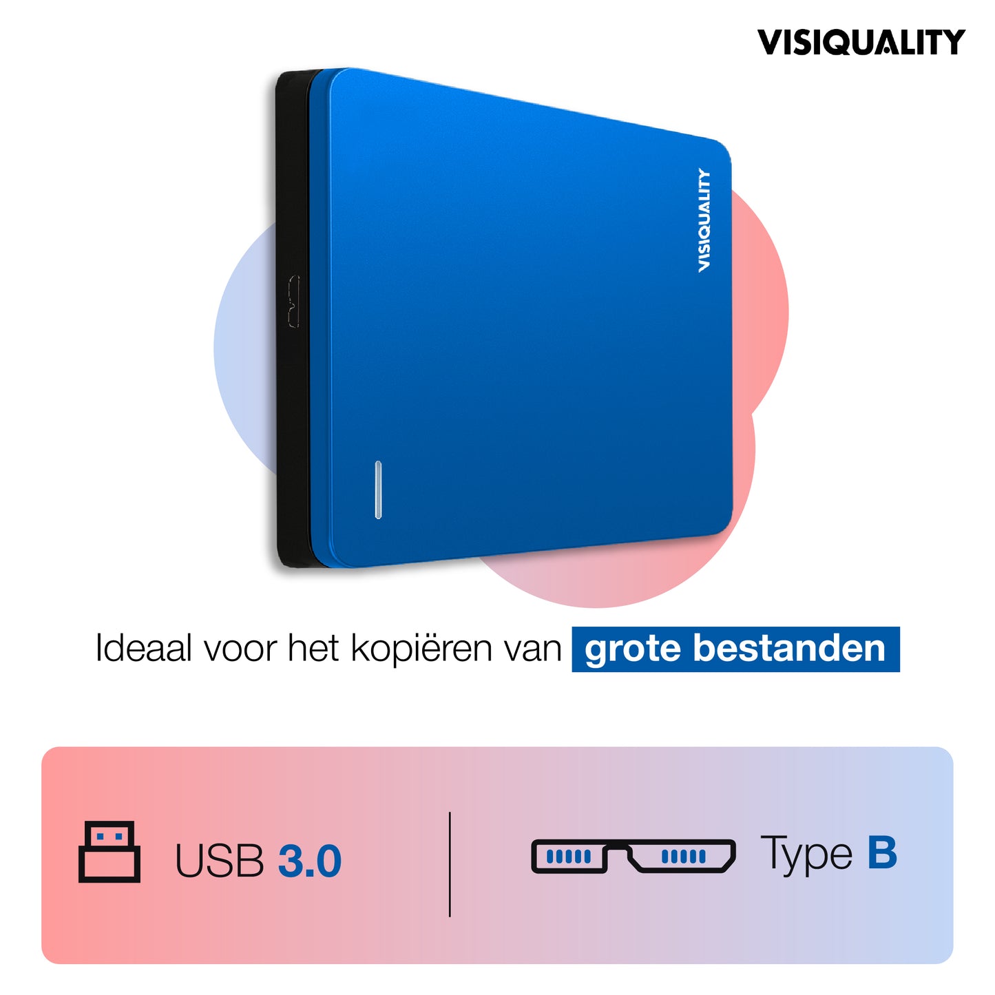 VisiQuality High-Speed Externe Harde Schijf - Modern Blue 1 TB