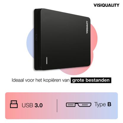 VisiQuality High-Speed Externe Harde Schijf - Classic Black 500 GB