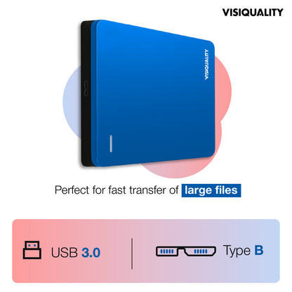 VisiQuality High-Speed Externe Harde Schijf - Modern Blue 1 TB
