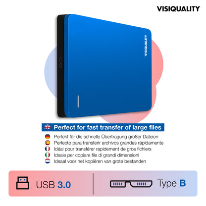 VisiQuality High-Speed Externe Harde Schijf - Modern Blue 1 TB