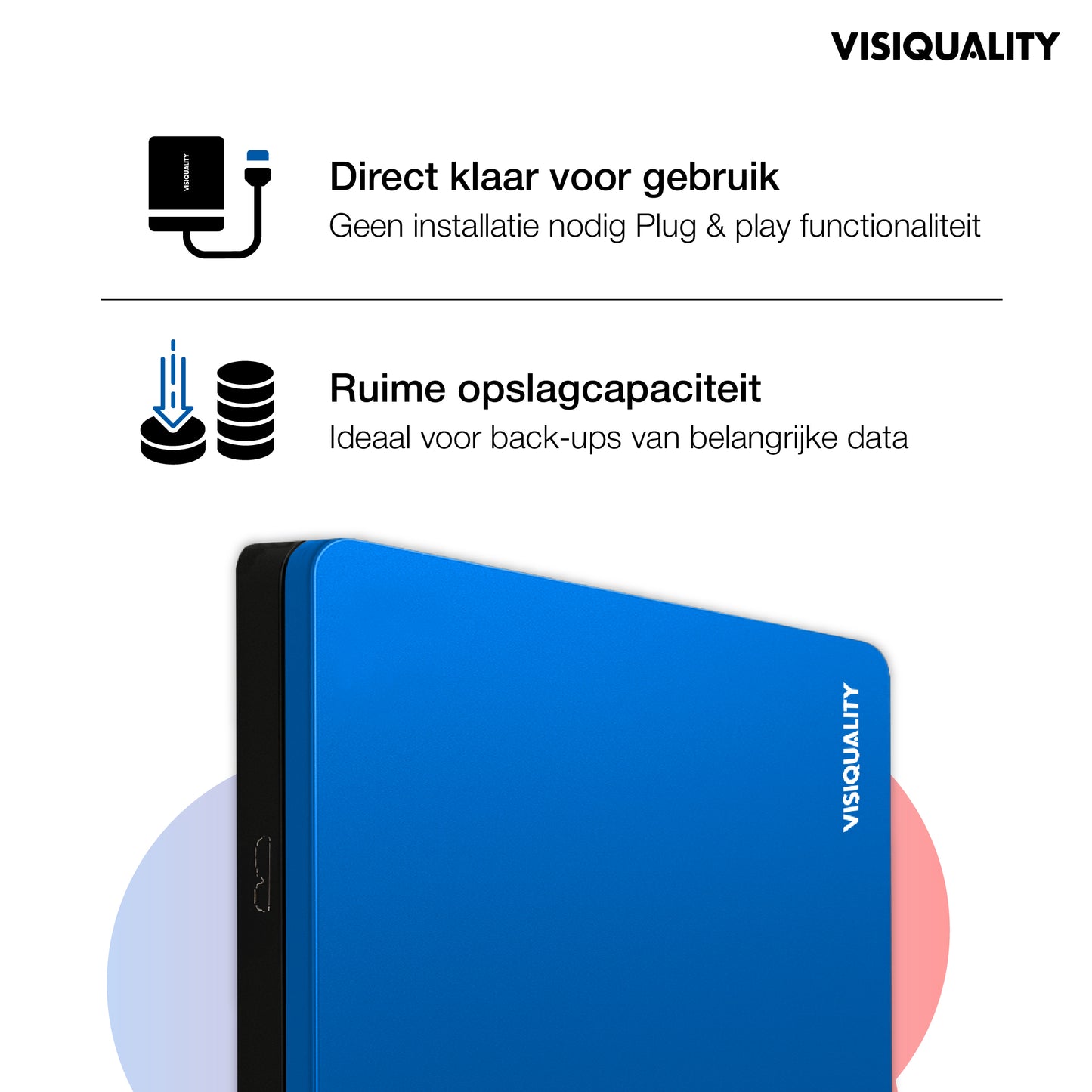VisiQuality High-Speed Externe Harde Schijf - Modern Blue 1 TB