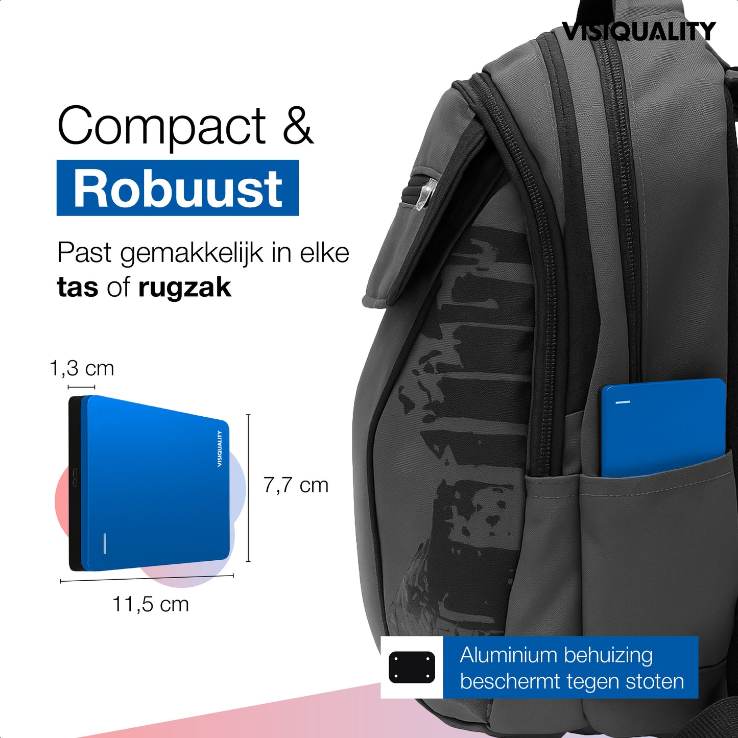 VisiQuality High-Speed Externe Harde Schijf - Modern Blue 1 TB